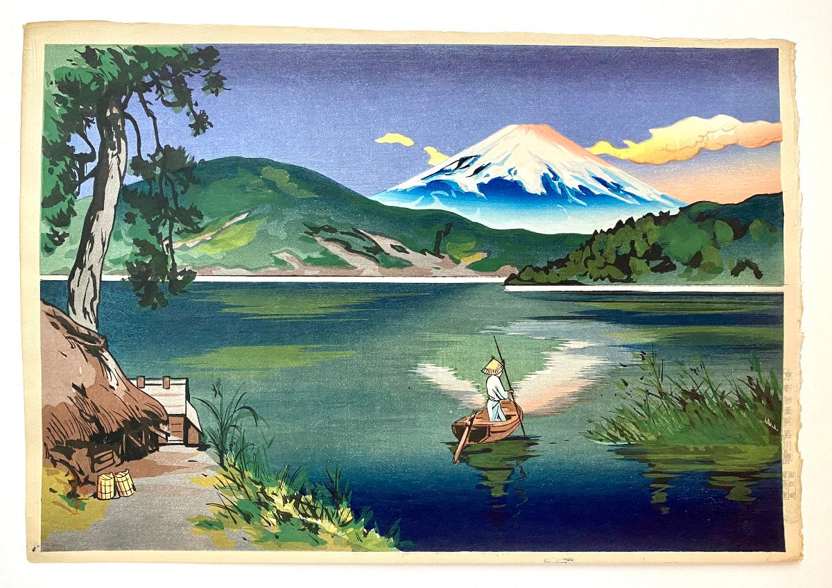 Maeda Masao, Mount Fuji, Seen From Lake Ashi In The Morning-photo-2