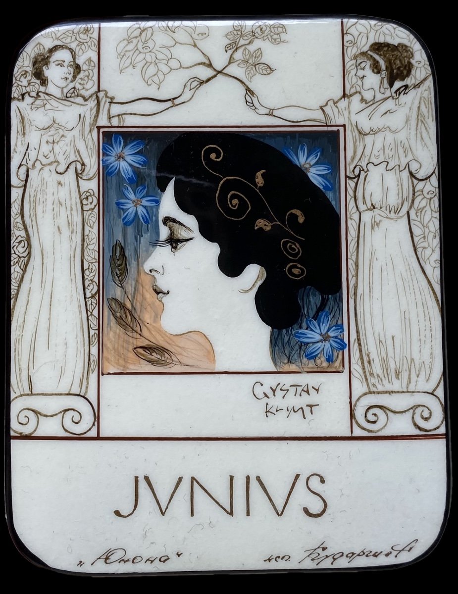 Youth – Miniature Russian Box After Gustave Klimt