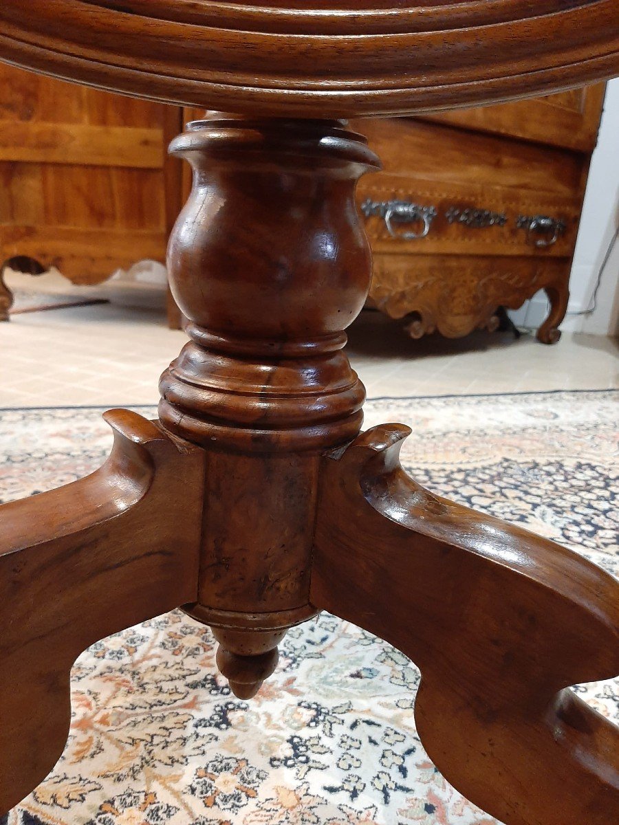  Louis Philippe Tripod Swivel Walnut Pedestal Table - Early XIXth Century-photo-4