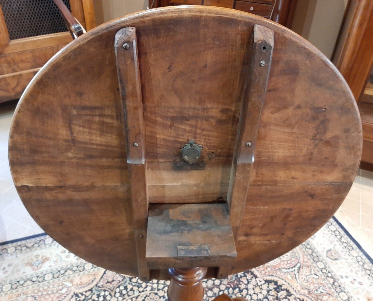  Louis Philippe Tripod Swivel Walnut Pedestal Table - Early XIXth Century-photo-5