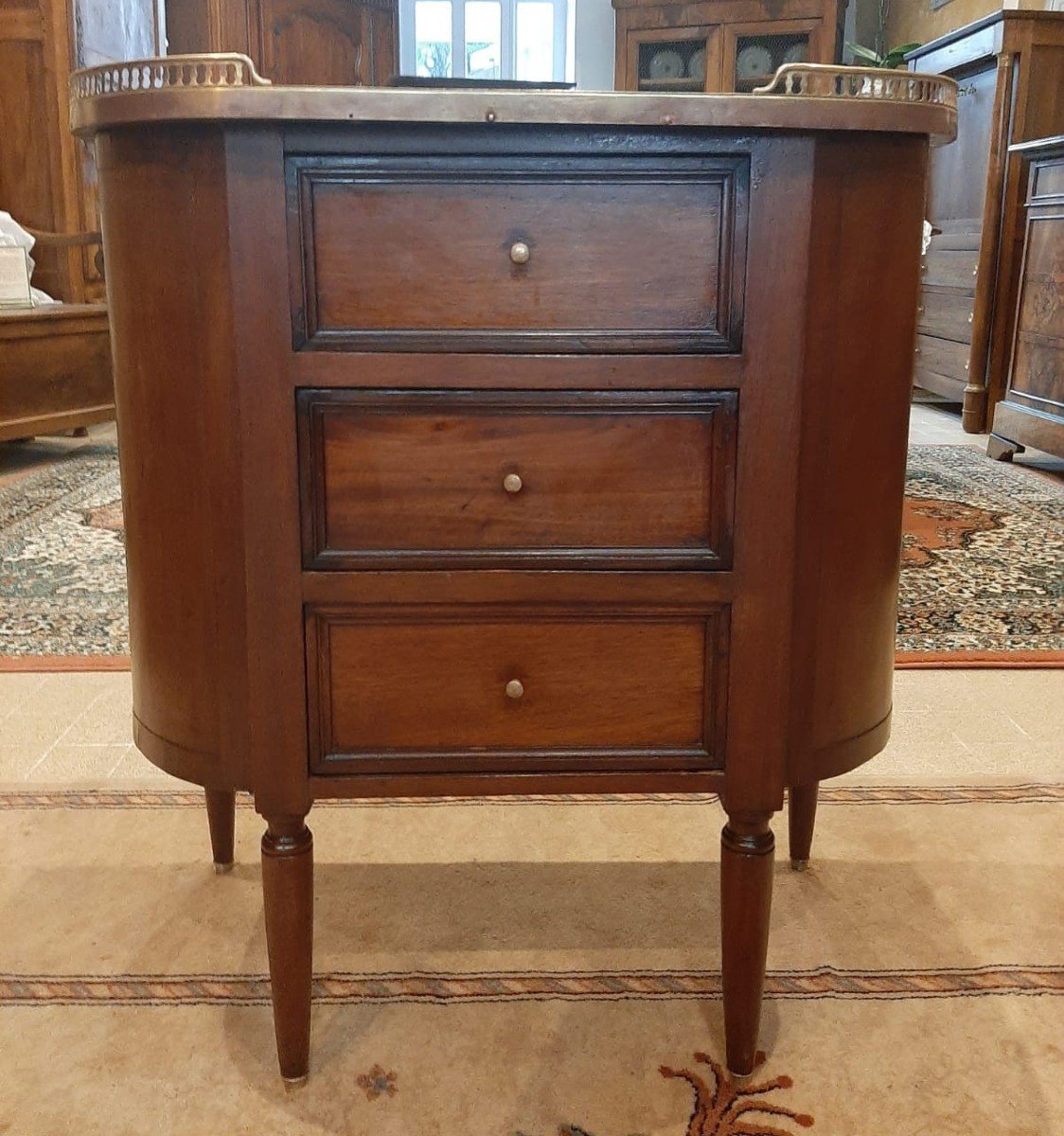 Small Living Room Table Called Chiffonnière - Louis XVI Mahogany - 19th Century