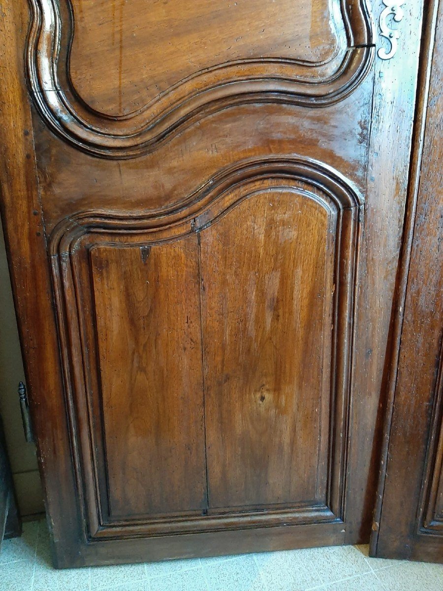 Pair Of Louis XV Style Cherry Wood Cabinet Doors - 18th Century-photo-2