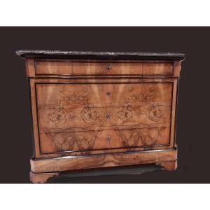 Louis Philippe Chest Of Drawers In Burr Walnut - 19th Century