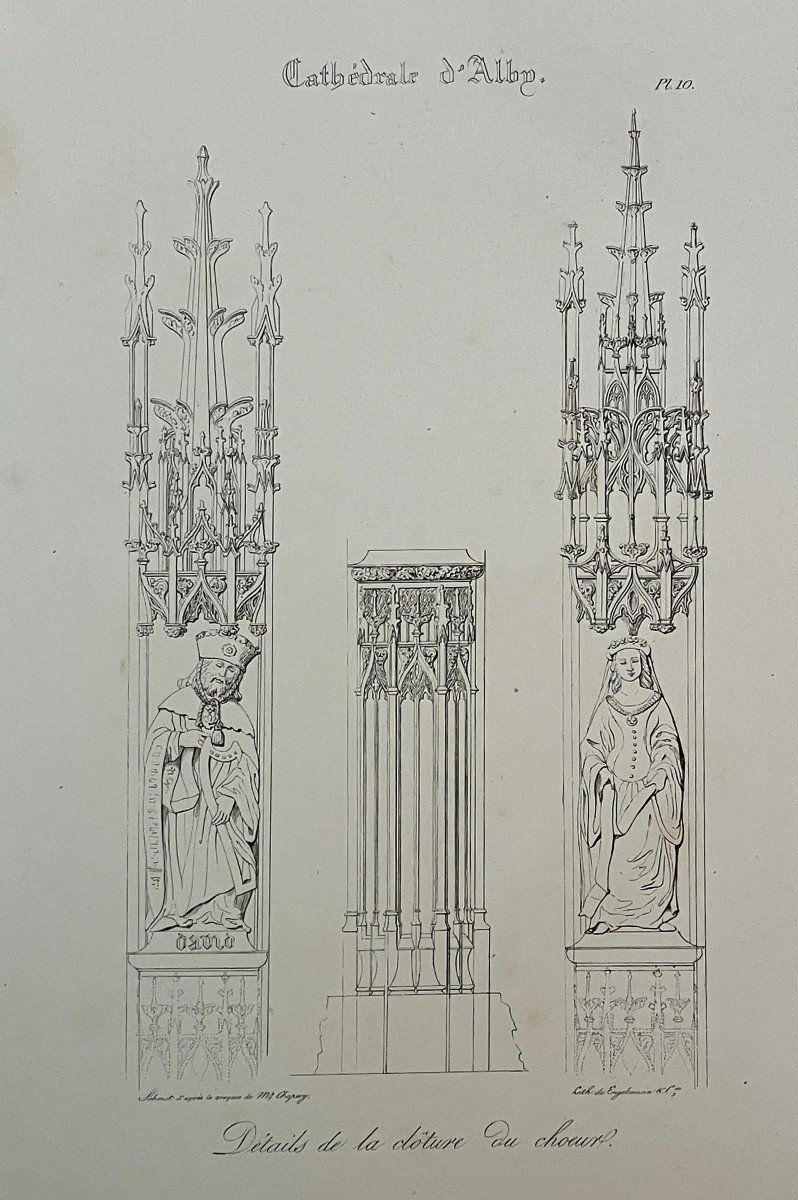 10 Gravures De La Cathédrale Sainte Cécile d'Albi Circa 1830-photo-6