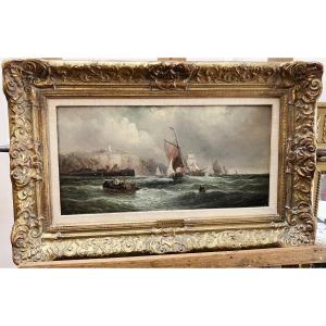 Marine Painting By William Anslow Thornbury Or Thornley 