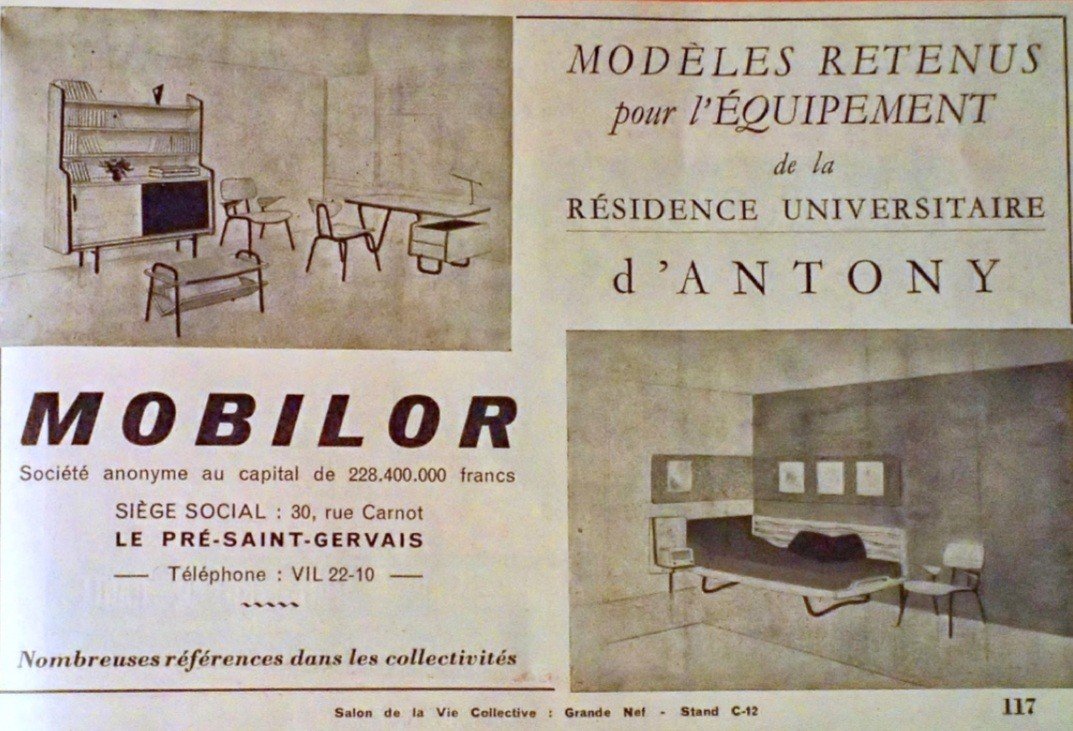 Bureau De Robert Charroy Pour Mobilor - Cité Universitaire Jean Zay d'Antony - Chêne - Ca 1955-photo-4