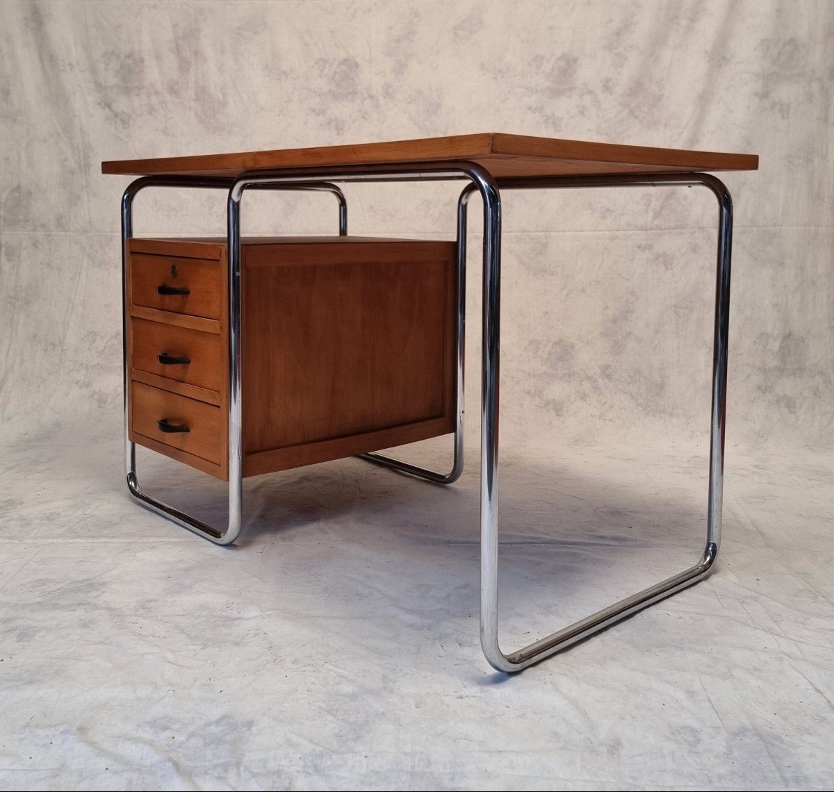 Bureau Bauhaus De Rudolf Vichr - Chêne - Ca 1930-photo-3