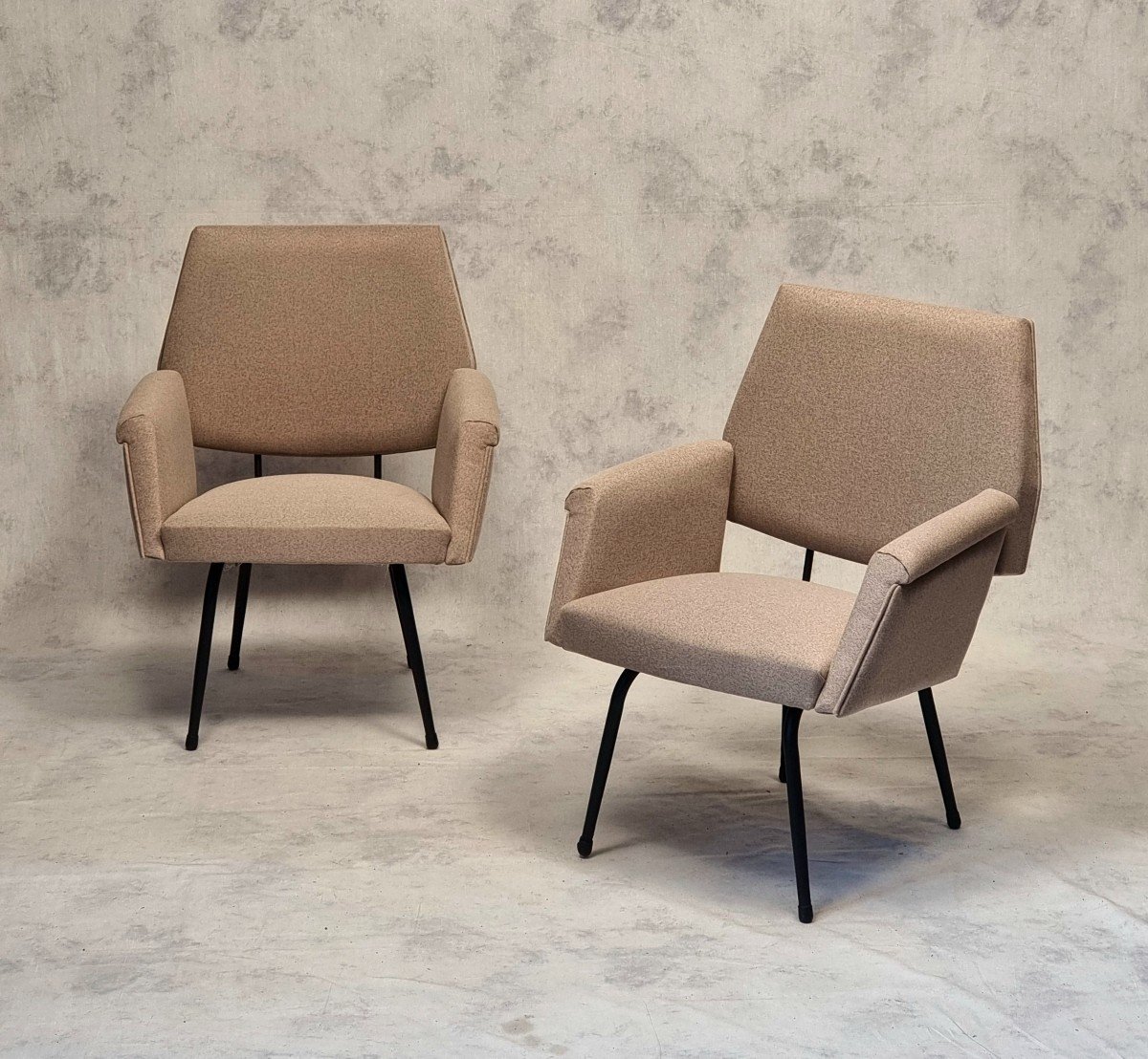 Pair Of French Armchairs - Modernist - Ca 1950-photo-2