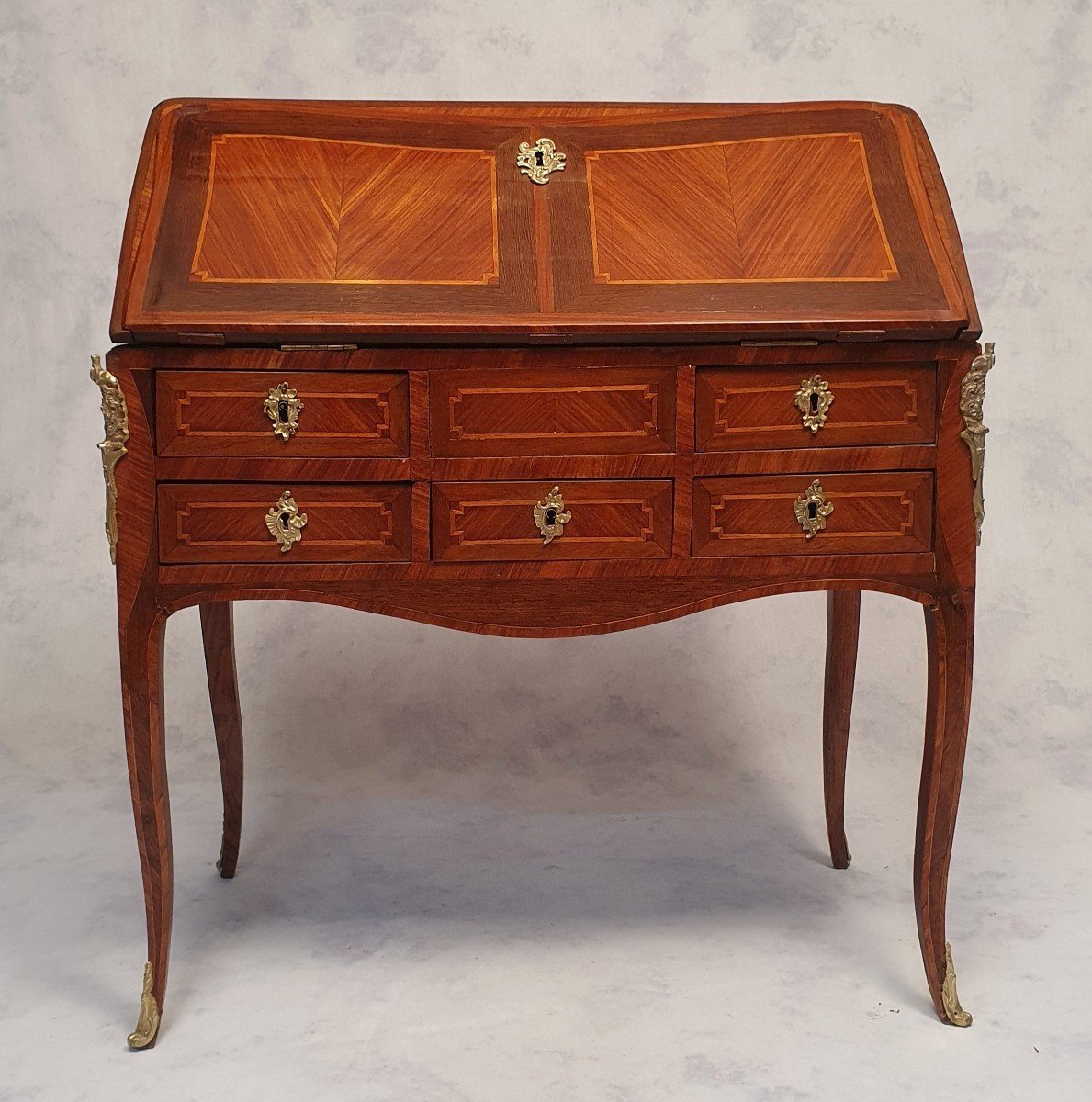 Louis XV, Louis XVI Transition Period Secretary - Rosewood & Palisander - 18th Century-photo-3