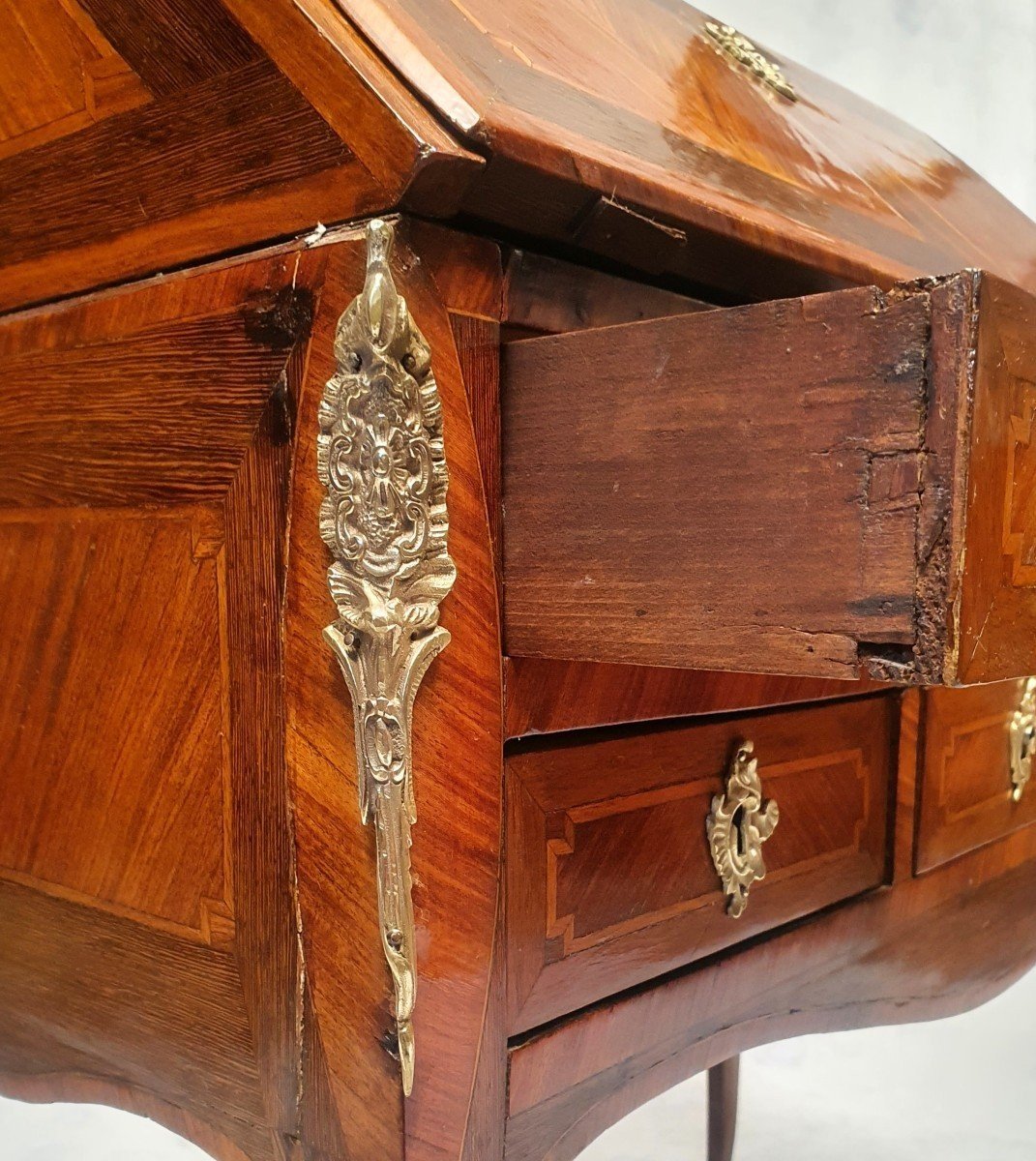 Louis XV, Louis XVI Transition Period Secretary - Rosewood & Palisander - 18th Century-photo-8