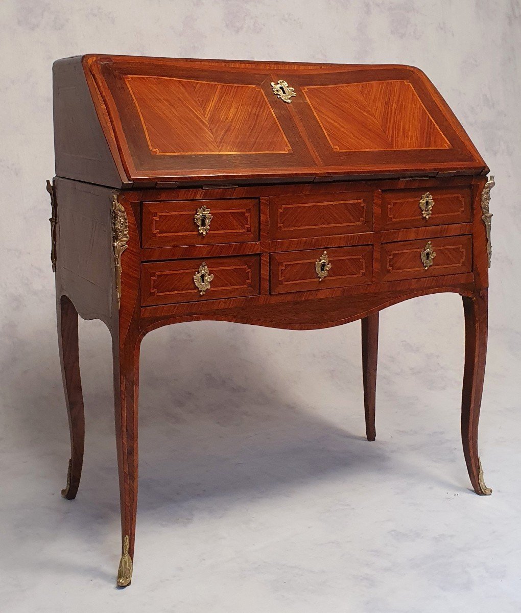 Louis XV, Louis XVI Transition Period Secretary - Rosewood & Palisander - 18th Century