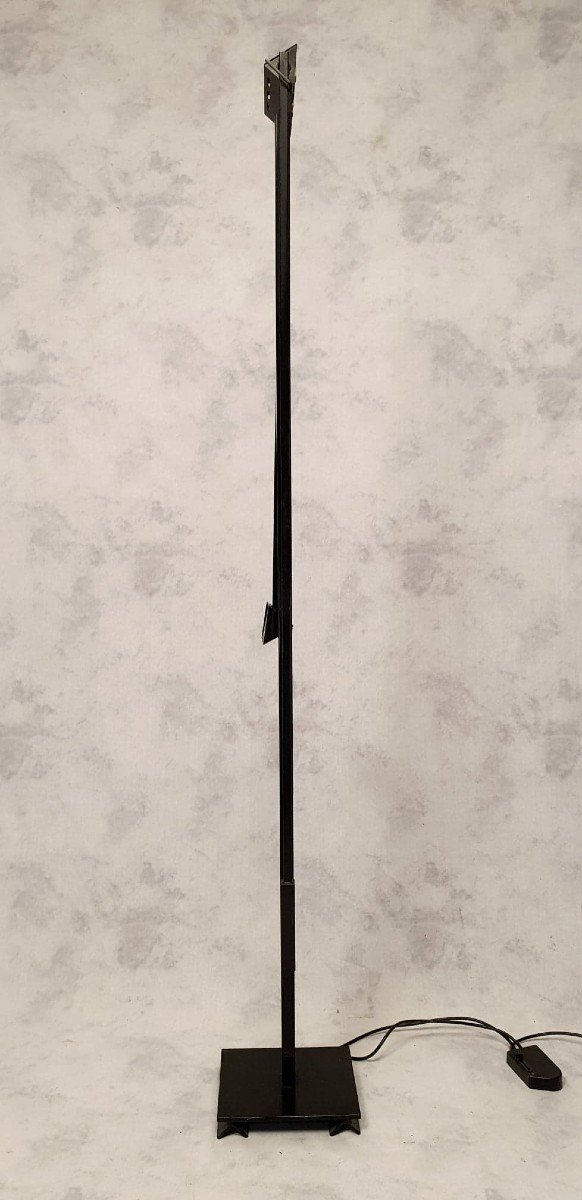 Floor Lamp With Double Pendulums - Stilnovo - Black Lacquered Metal - Ca 1970-photo-4