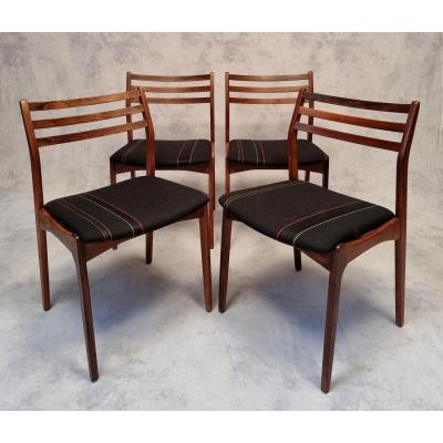 Suite De 4 Chaises De Vestervig Eriksen Pour  Brdr. Tromborg - Palissandre - Ca 1960