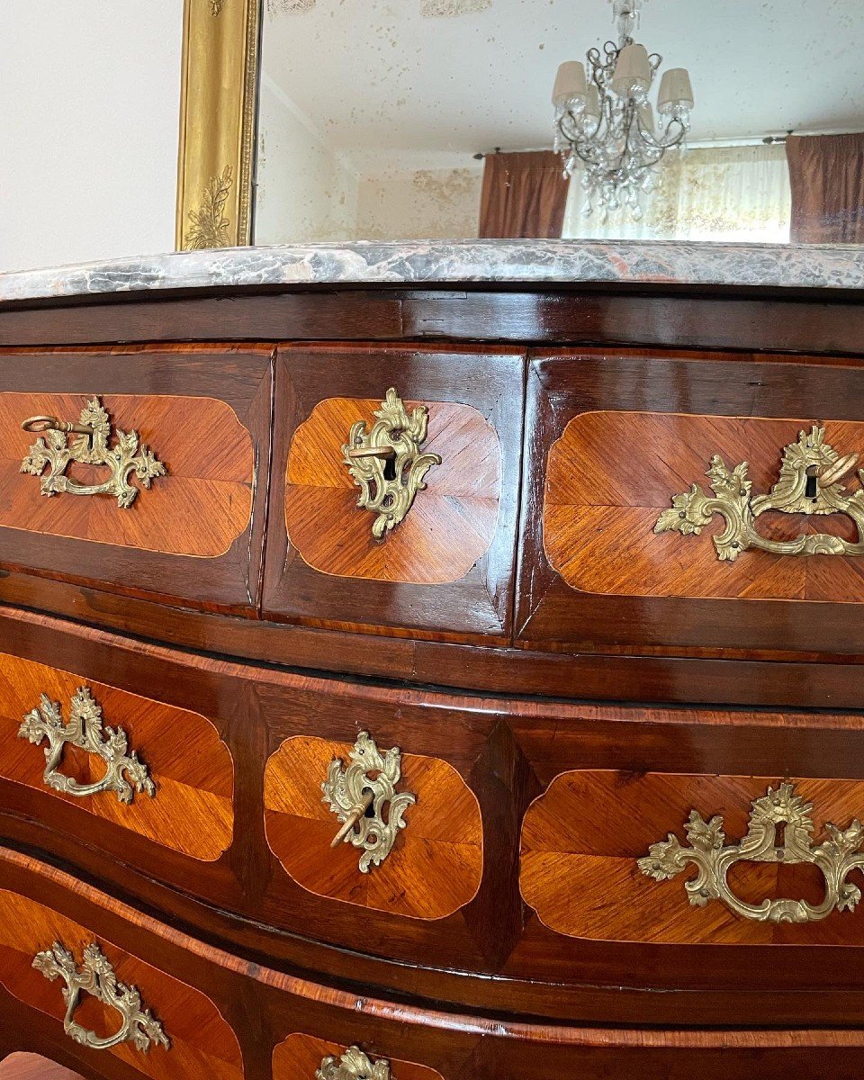 Commode Galbèe Louis XV France 18ème Siècle-photo-1