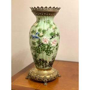 Important Vase En Porcelaine émaillée Et Décorée à La Main Napoleon III