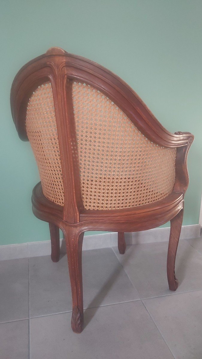 Very Beautiful Louis XV Style Caned Office Chair -photo-2