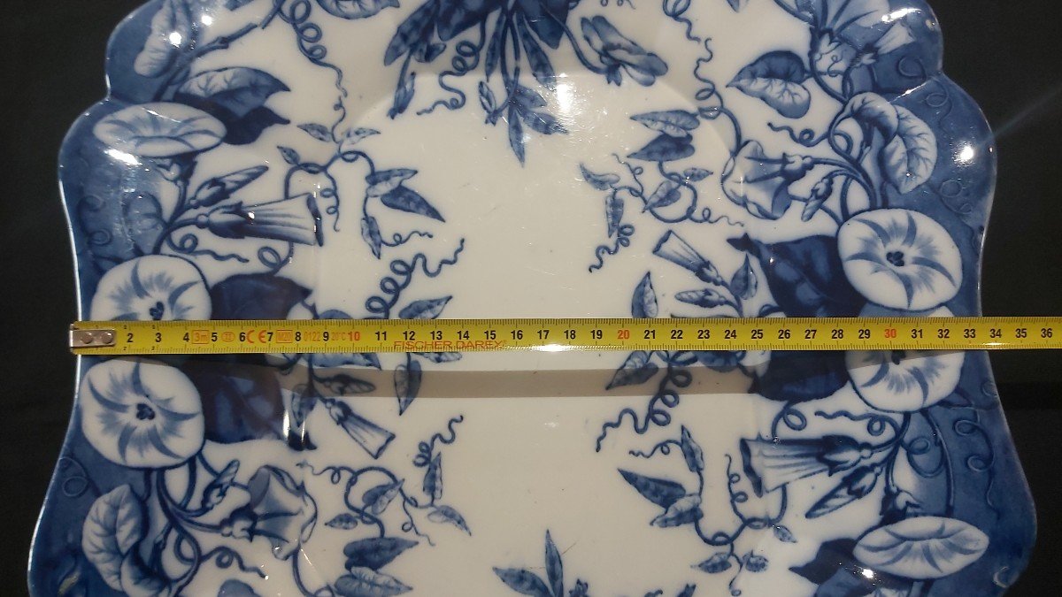 Large Intense Blue Dish Of The Vieillard Firm With Atypical Shape ⁰-photo-5