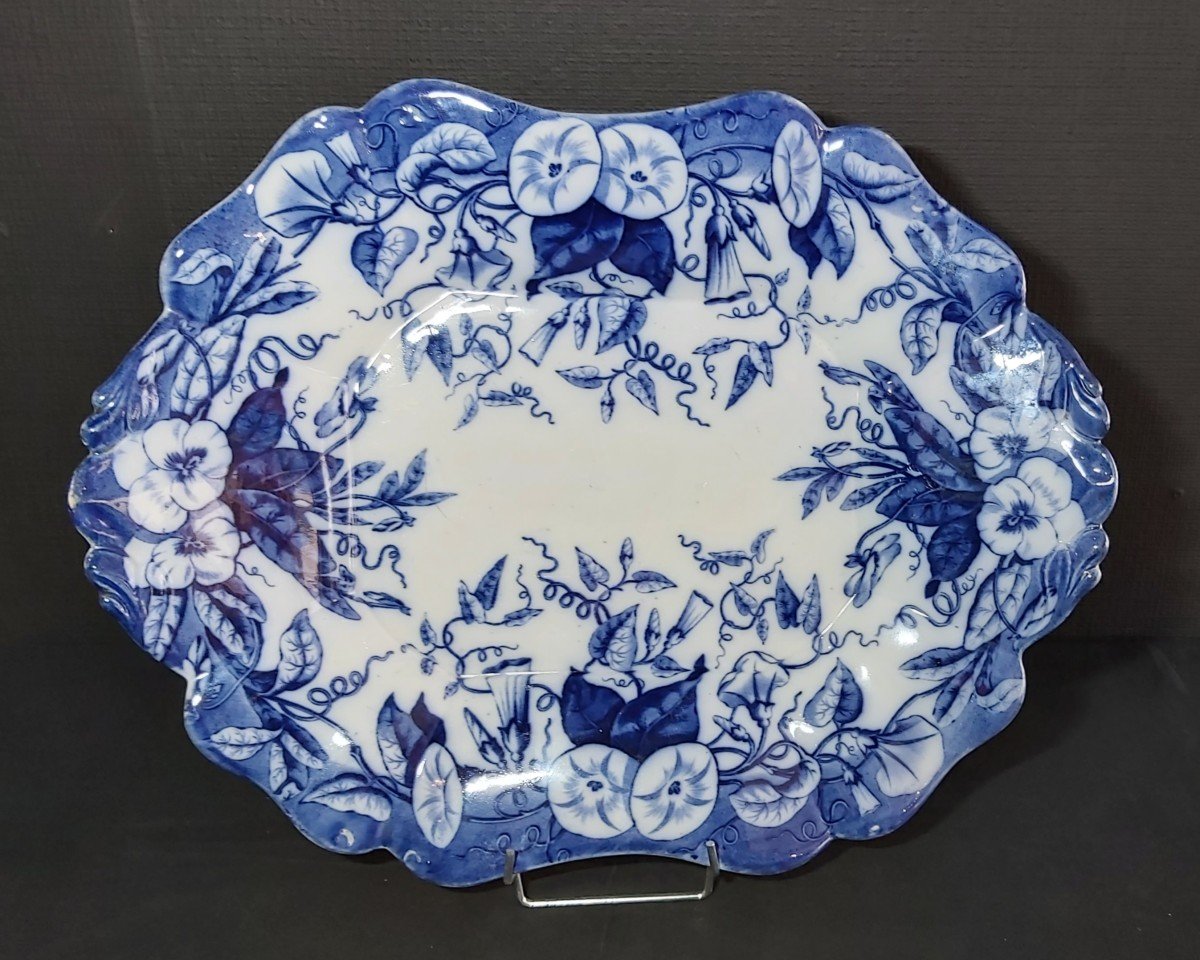 Large Intense Blue Dish Of The Vieillard Firm With Atypical Shape ⁰-photo-6