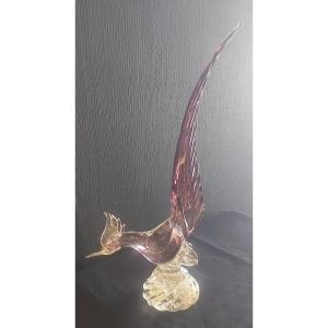 Sommerso Murano Glass Pheasant