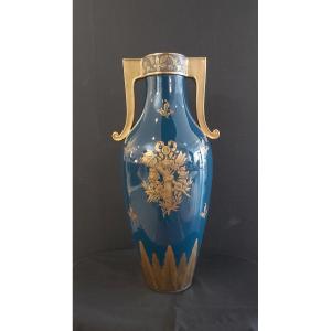 Large Porcelain Vase From Tours Jaget-pinon Factory