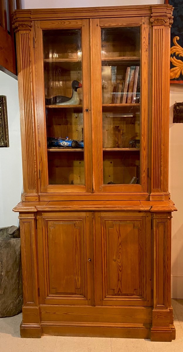 Pair Of 19th Century Louis XVI Style Wood Paneled Bookcases