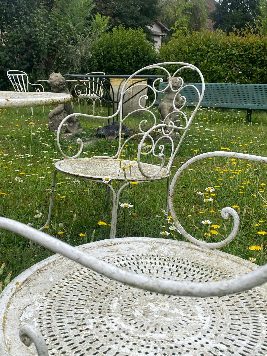 Vintage Wrought Iron And Cast Iron Garden Furniture -photo-4