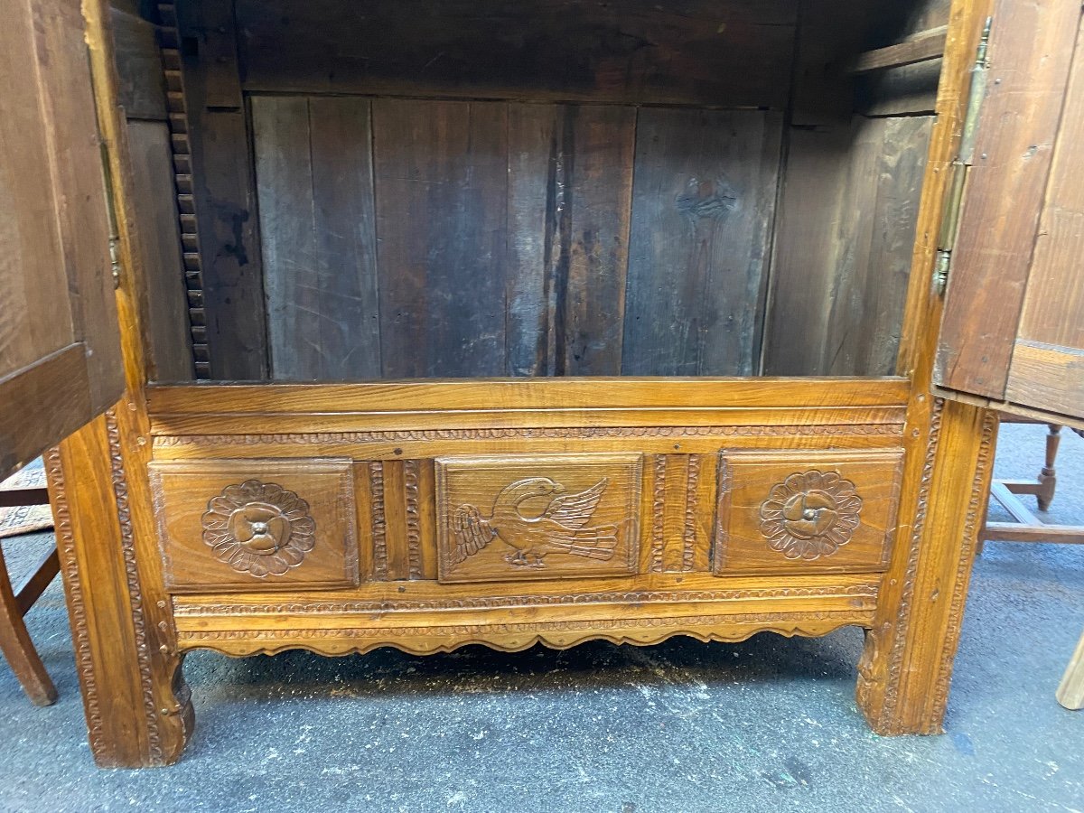 Armoire-coffre Bretonne Du XIXe Siècle En Châtaignier-photo-1