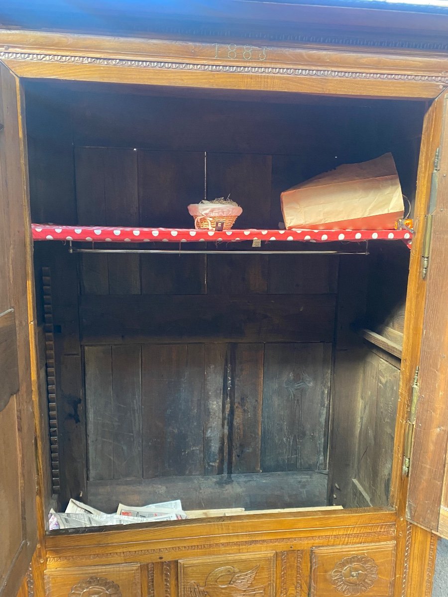 Armoire-coffre Bretonne Du XIXe Siècle En Châtaignier-photo-2