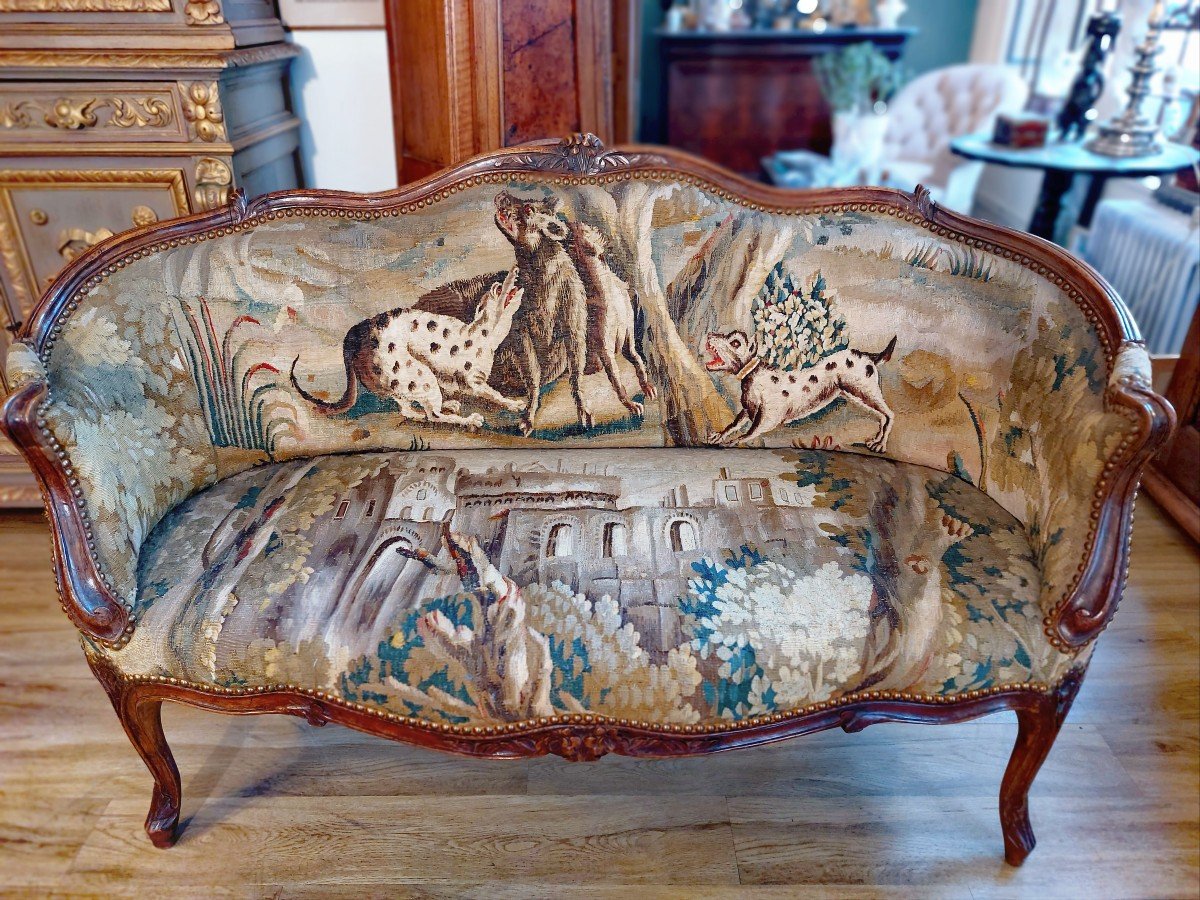 Banquette d'époque Louis XV-photo-4