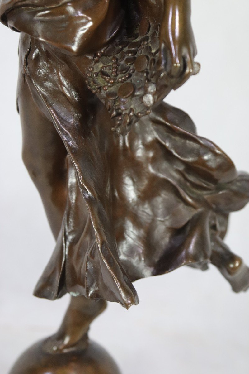 Antonin MERCIE ( 1845-1916 ), Sculpture en bronze " La fortune", XIXe-photo-6