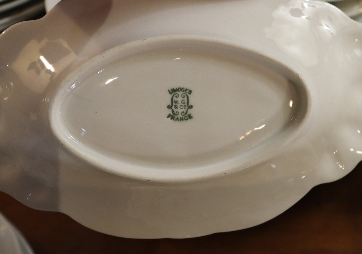 William Guérin, Service En Porcelaine De Limoges, 81 p,  Epoque Art Nouveau-photo-3