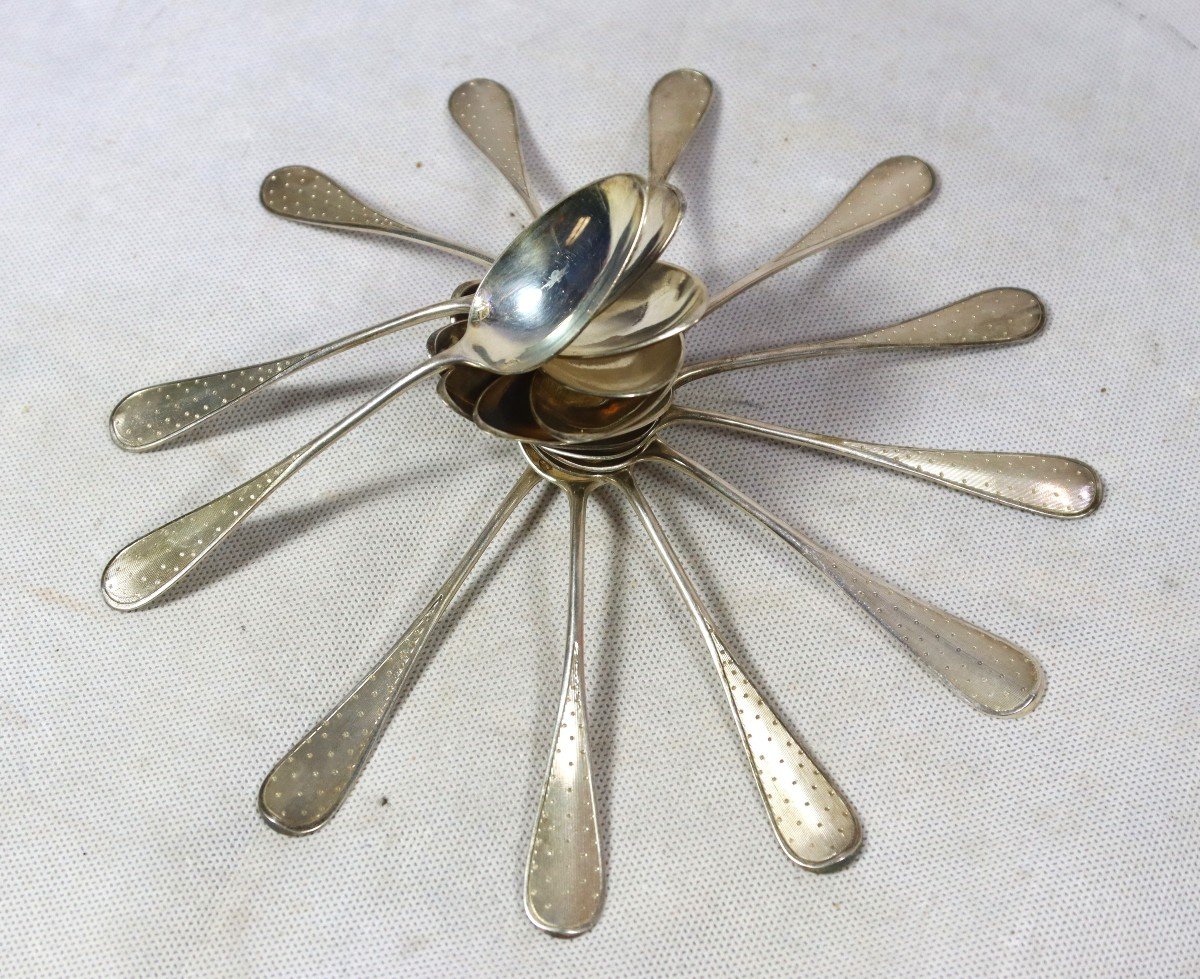 Henin Frères (goldsmiths In Paris From 1865 To 1872), 12 Silver Spoon, Nineteenth-photo-2