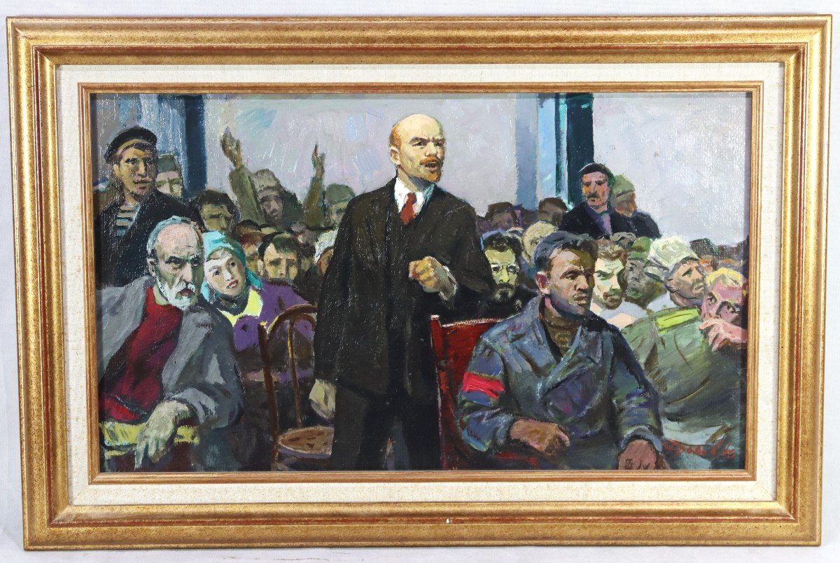 Yuri Frolov (1925-1998), Hsc Painting "lenin Before The Congress", XXth