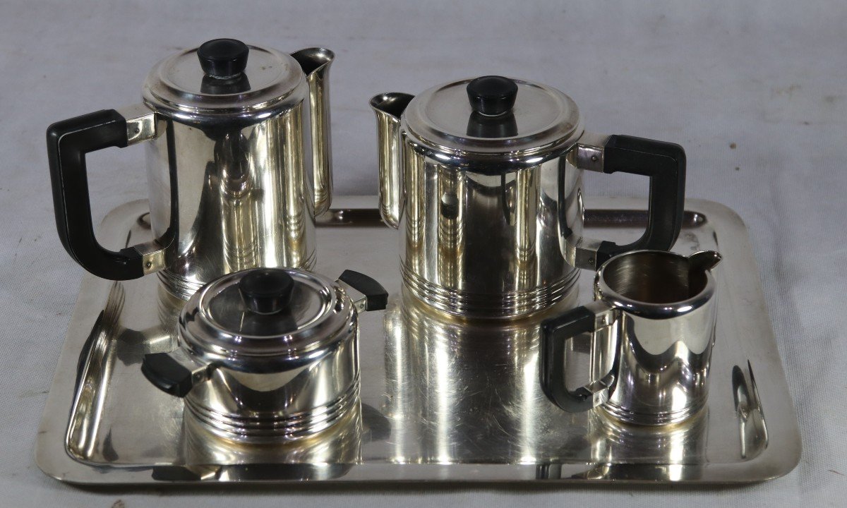 Gallia For Christofle, Art Deco Tea/coffee Service, Circa 1930-photo-3