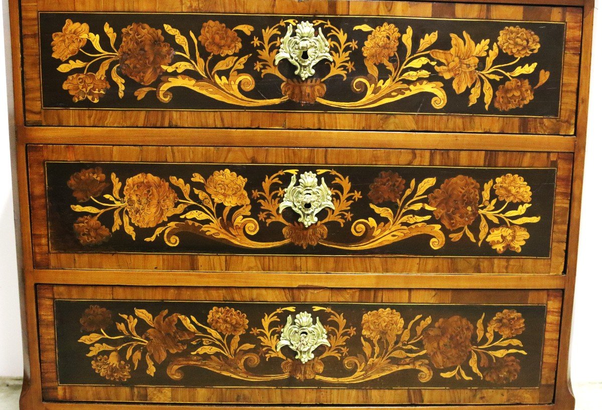 Commode d'époque Régence En Marqueterie, XVIIIe-photo-6