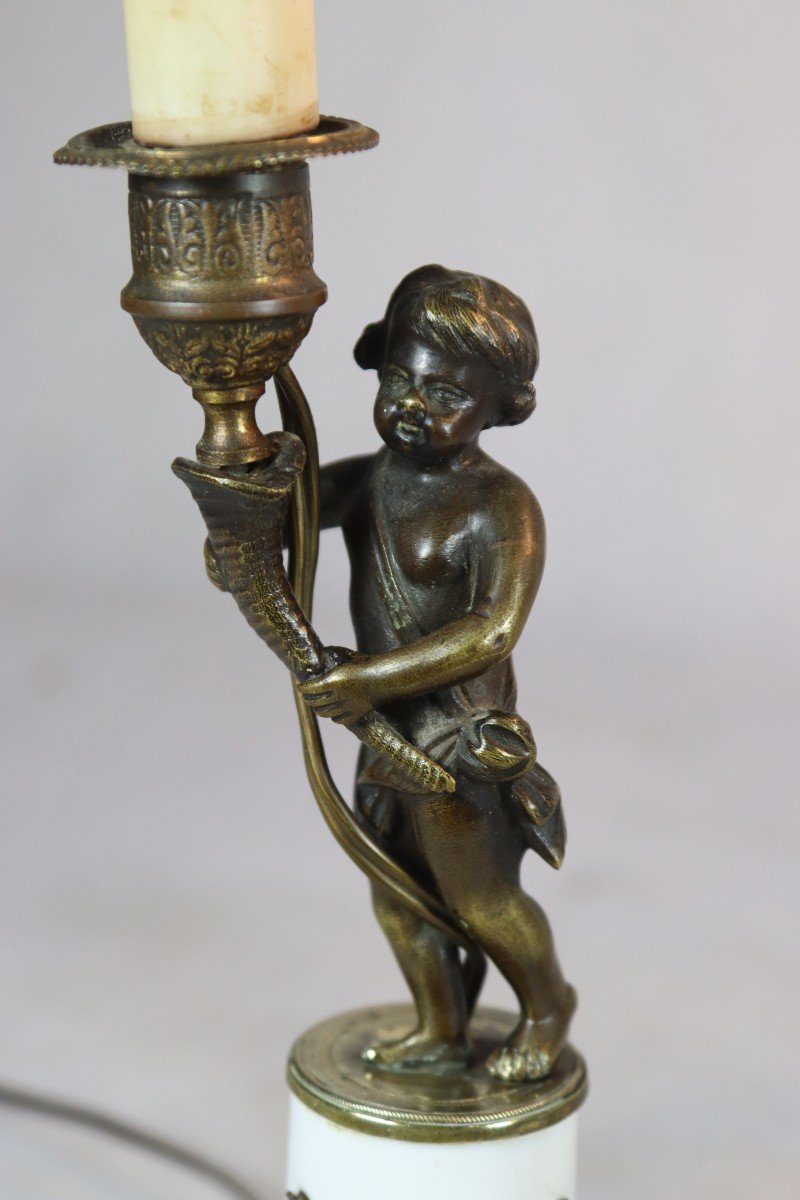 Pair Of Bronze Putti Forming Torchères, Late 19th Century-photo-2