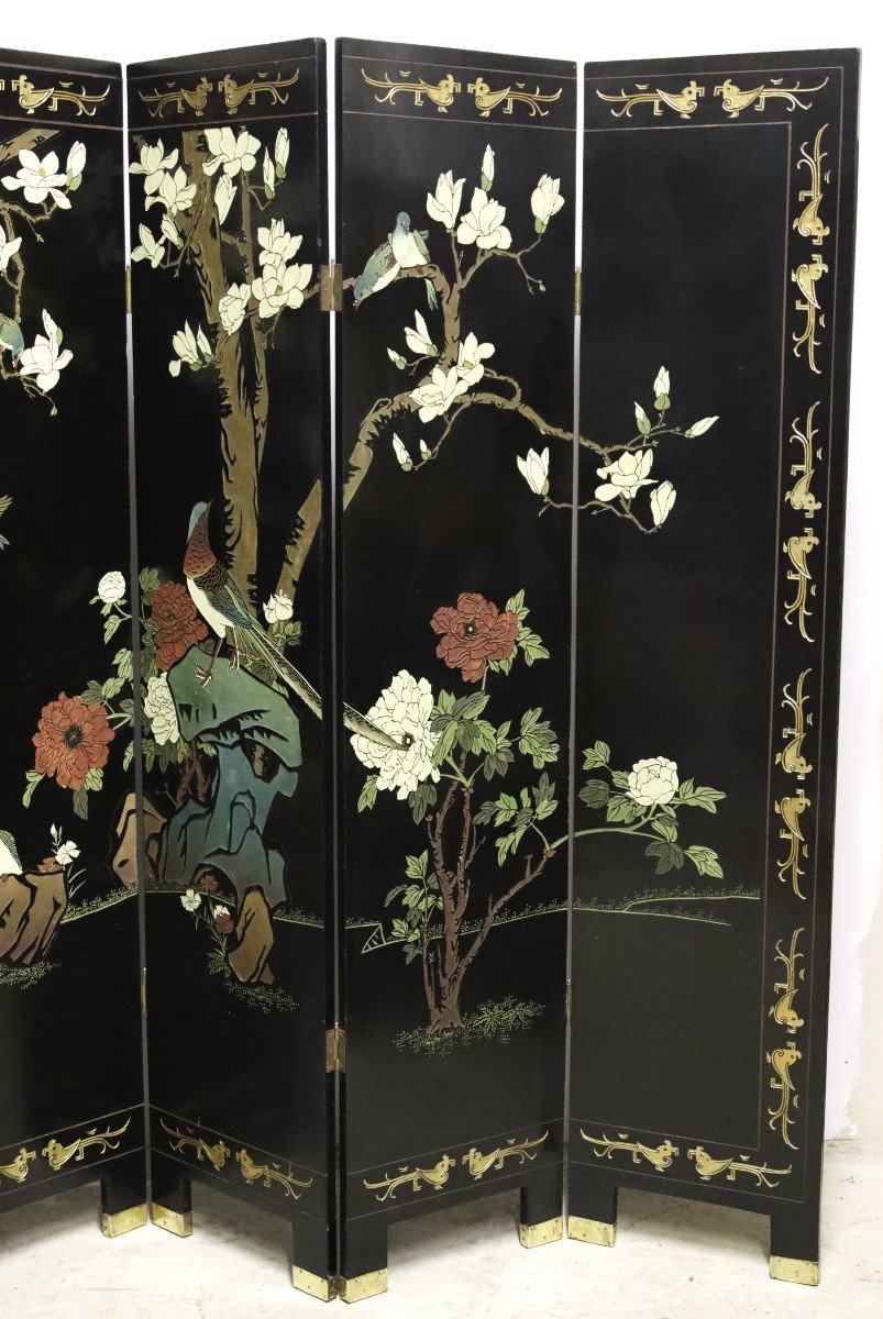 China Late 19th Century, Large Coromandel Lacquer Screen.-photo-4