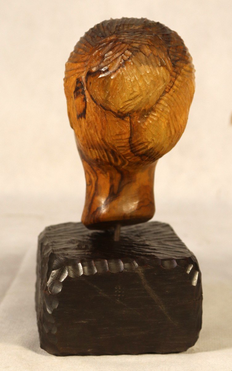 Arthur Lutenbacher (20th), Sculpture In Olive Wood, 20th-photo-3