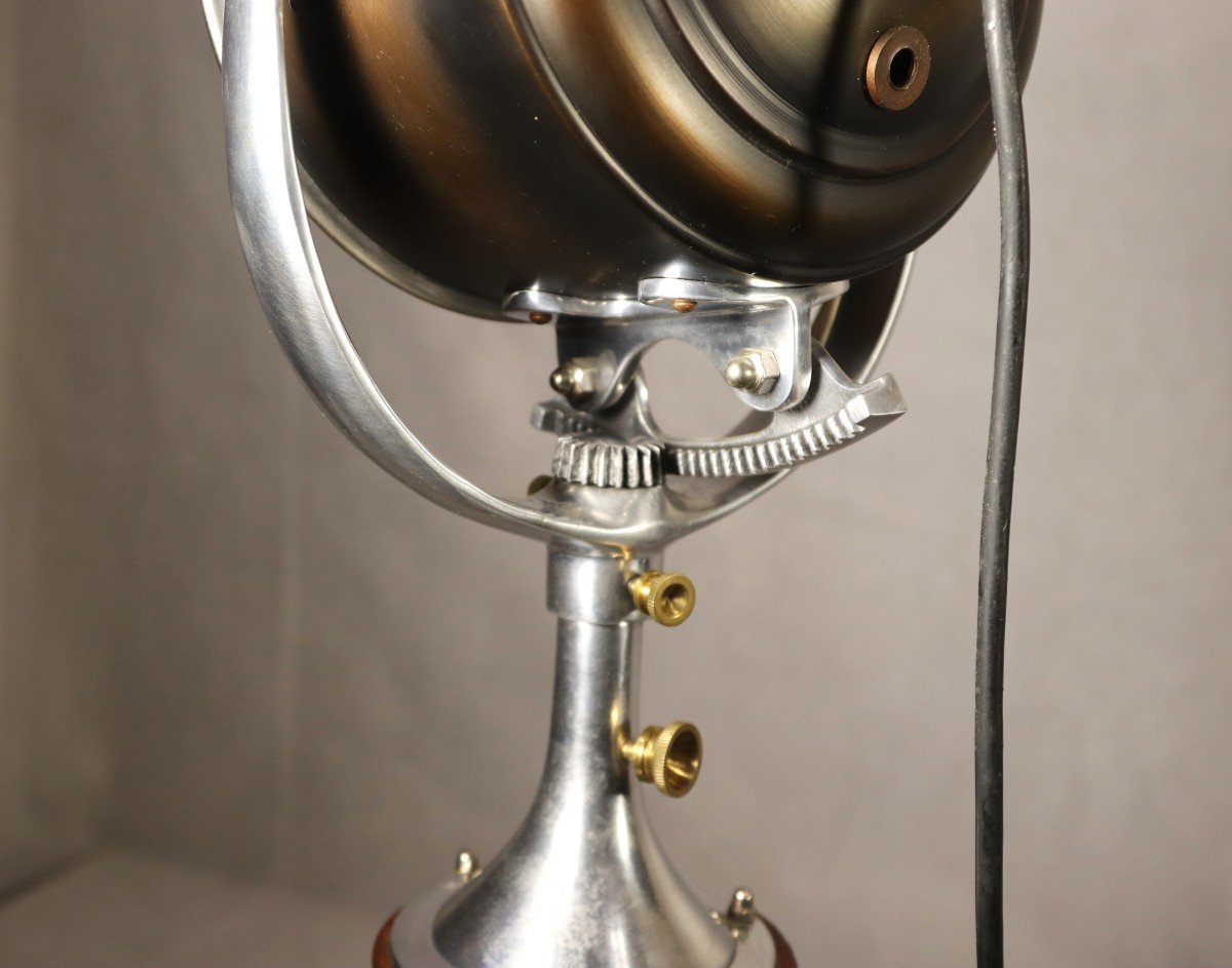 Mahogany Marine Floor Lamp/spotlight "half Mile Ray", Year Around 1930-photo-5