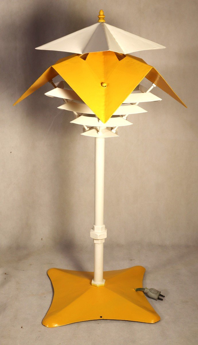 Anonymous (20th), Set Of 2 Lamps And 1 Floor Lamp, 1970-photo-4