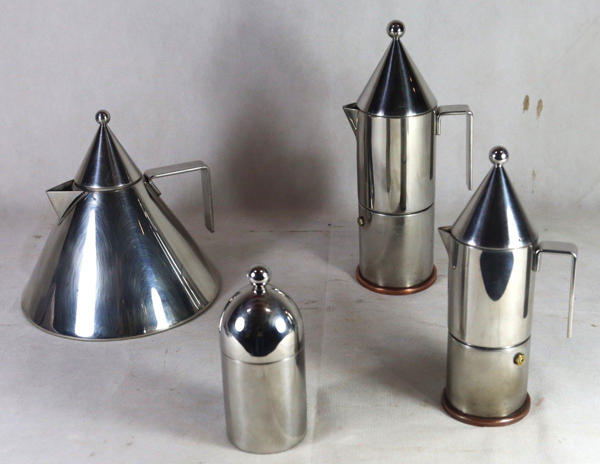 Aldo Rossi (1931-1997), Set Of 4 Stainless Steel Pieces.-photo-2