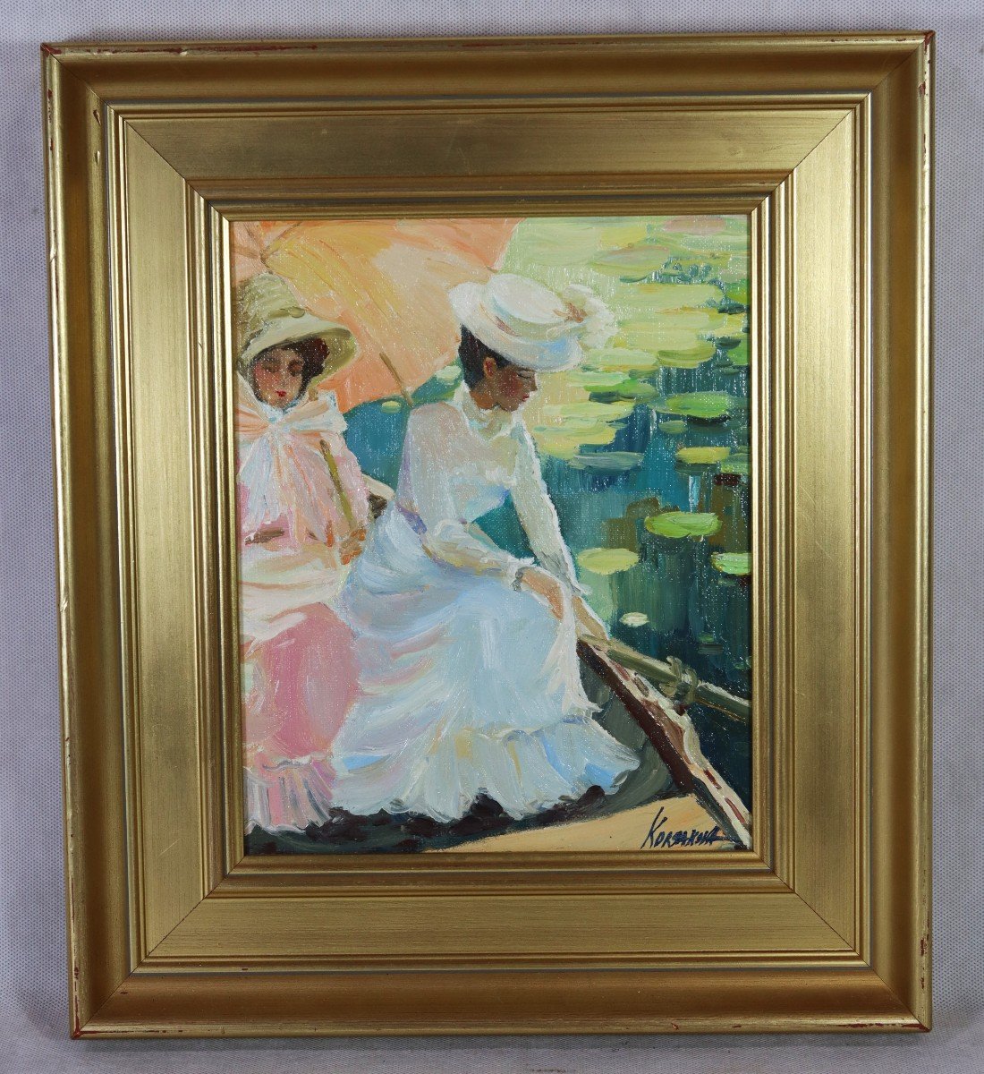 Veronika Korsakova (1954), Tableau école Russe Hst " Duchesses Tatiana & Anastasia "xxe