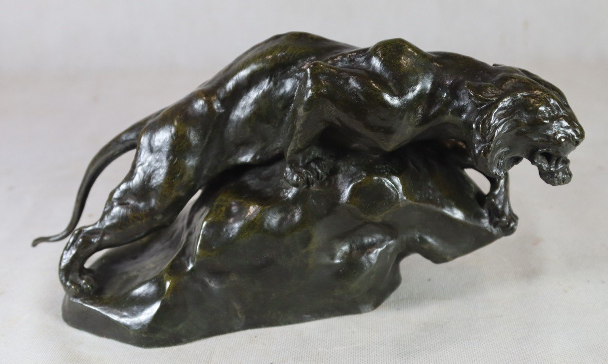 Giacomo Merculiano (1859-1935), Bronze Sculpture "the Lioness", Circa 1900