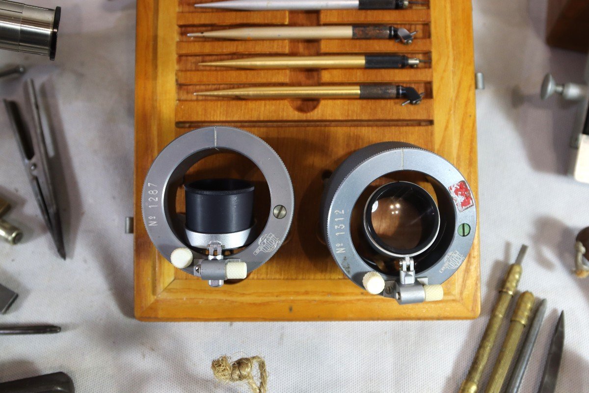 “jeweller” Set, Binocular Microscope, Tools And Miscellaneous, Early 20th Century-photo-6