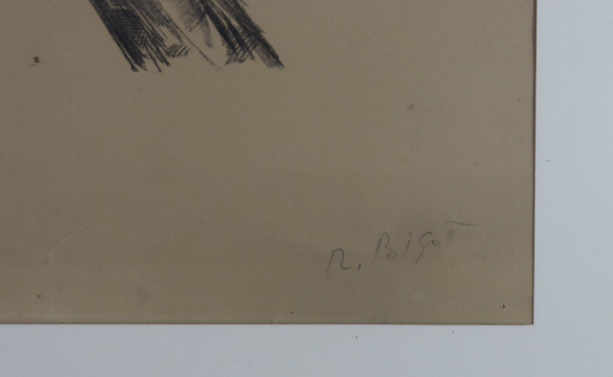 Raymond Bigot (1872-1953), Engraving “le Jay”, Signed, 20th-photo-4