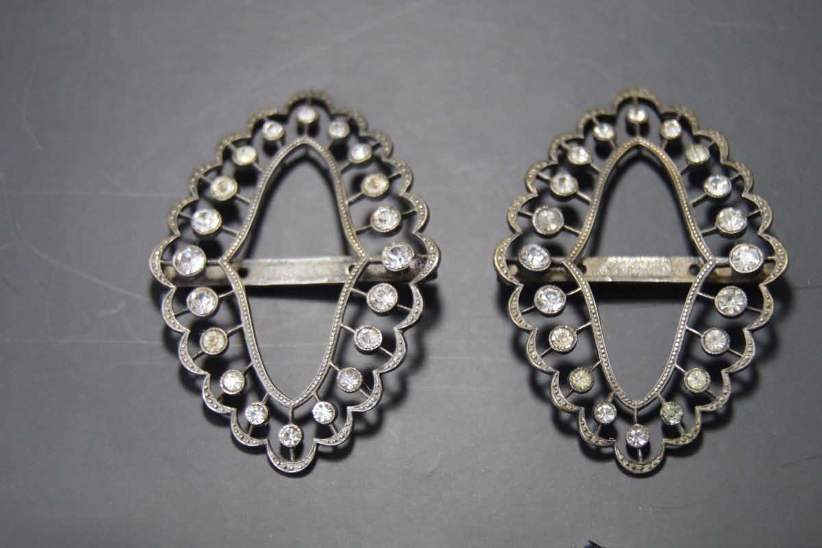 Pair Of Shoe Buckles, 19th Century-photo-2