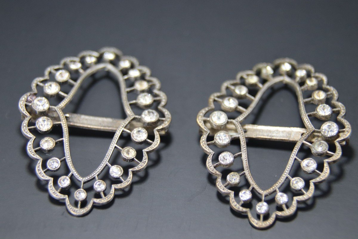 Pair Of Shoe Buckles, 19th Century-photo-3