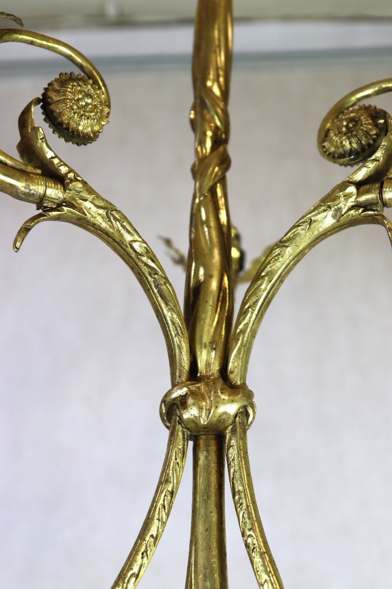 Gilt Bronze Chandelier, Art Nouveau Period, Late 19th Century-photo-4