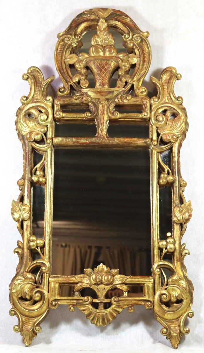 Miroir Provençal " Dit De Beaucaire " d'époque Louis  XV, XVIIIe-photo-2