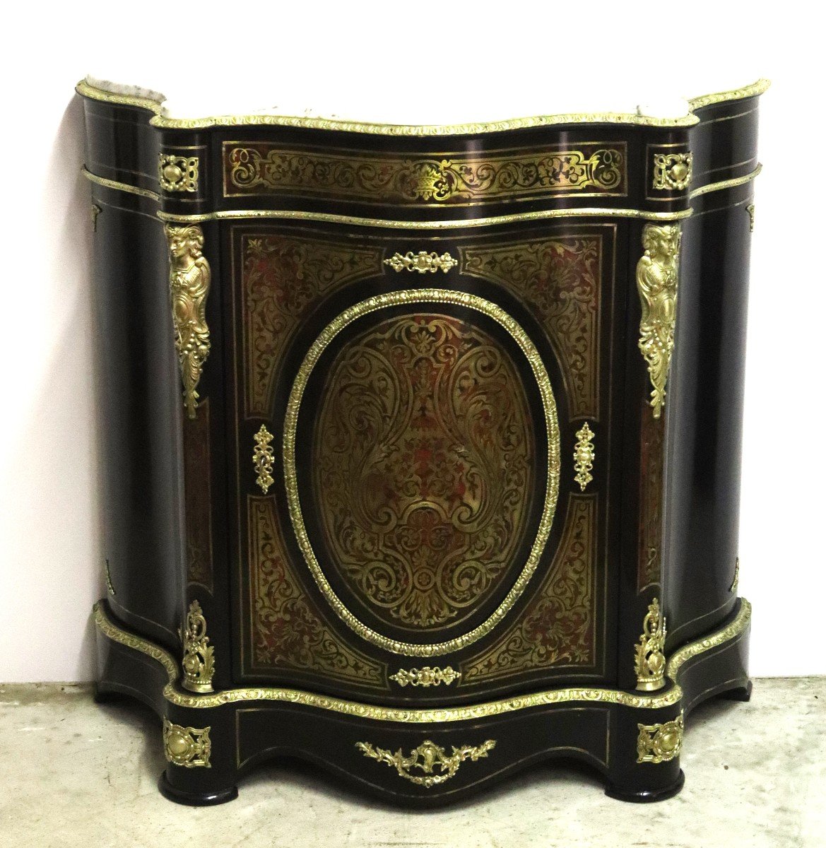 Support Height Furniture In Boulle Marquetry, Nap III, 19th Century-photo-2